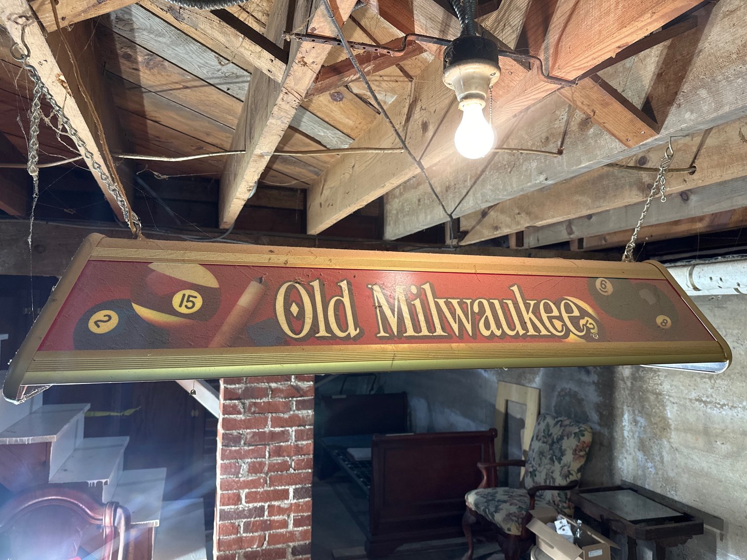 Image for Old Milwaukee pool table light ans score board