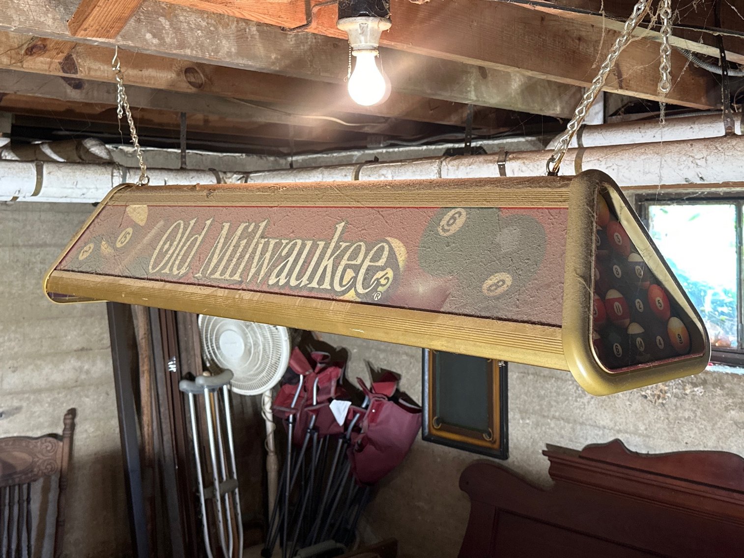 Image for Old Milwaukee pool table light ans score board