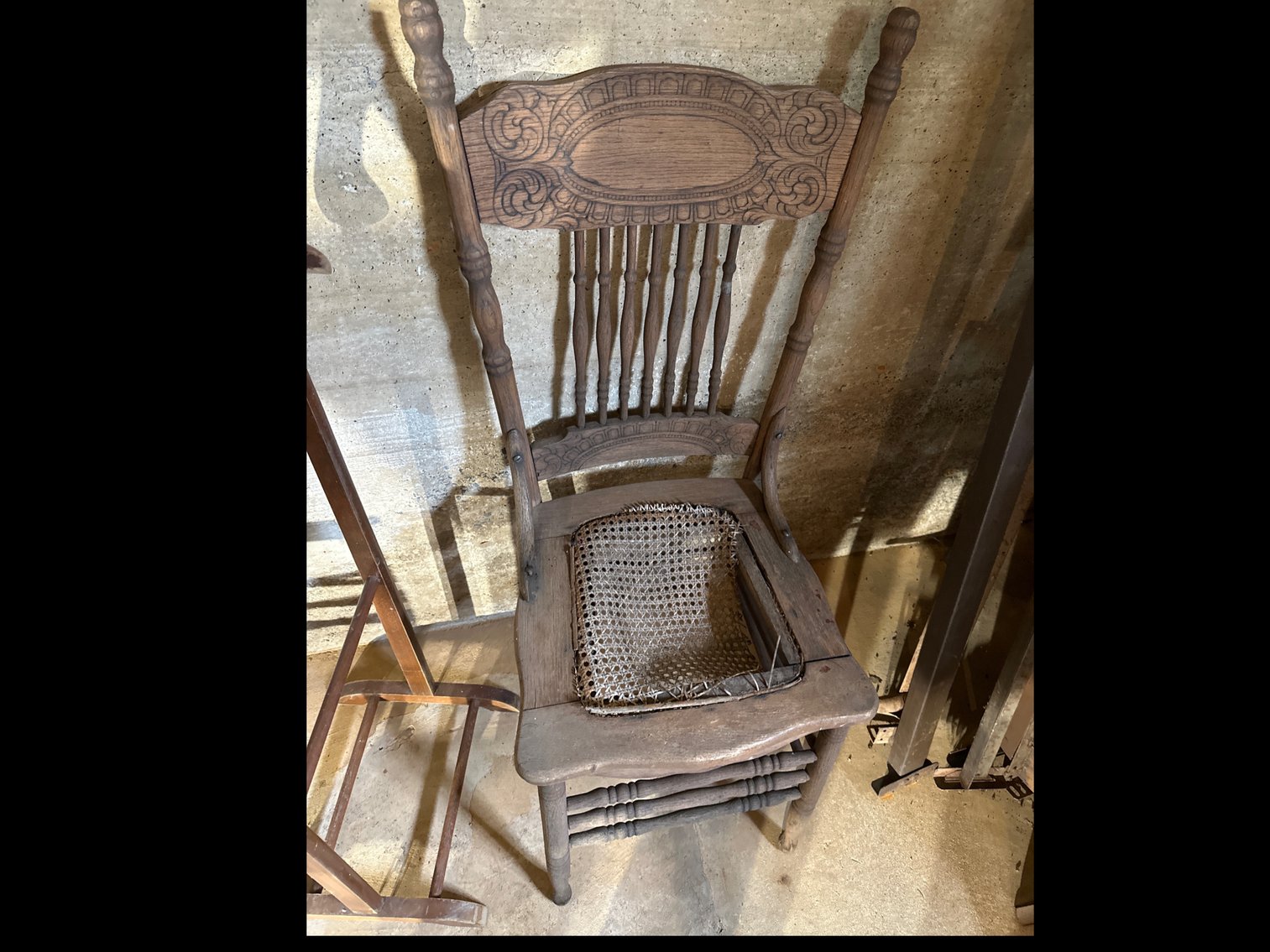 Image for Cane bottom chairs in need of repair