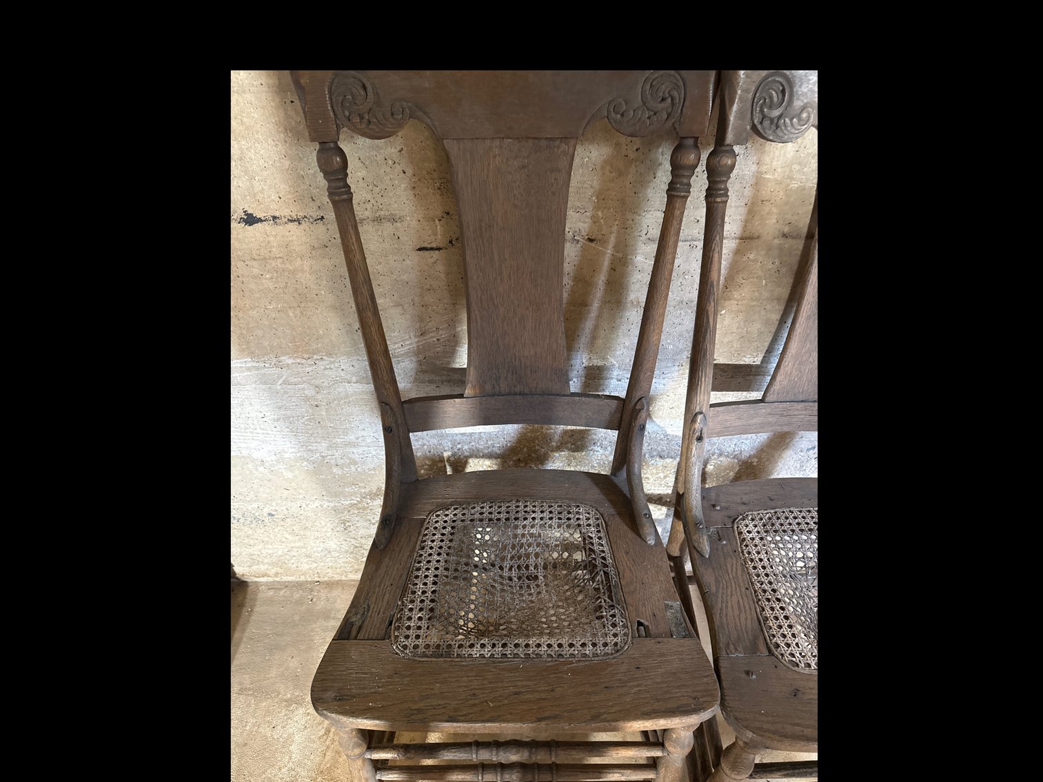 Image for Cane bottom chairs in need of repair