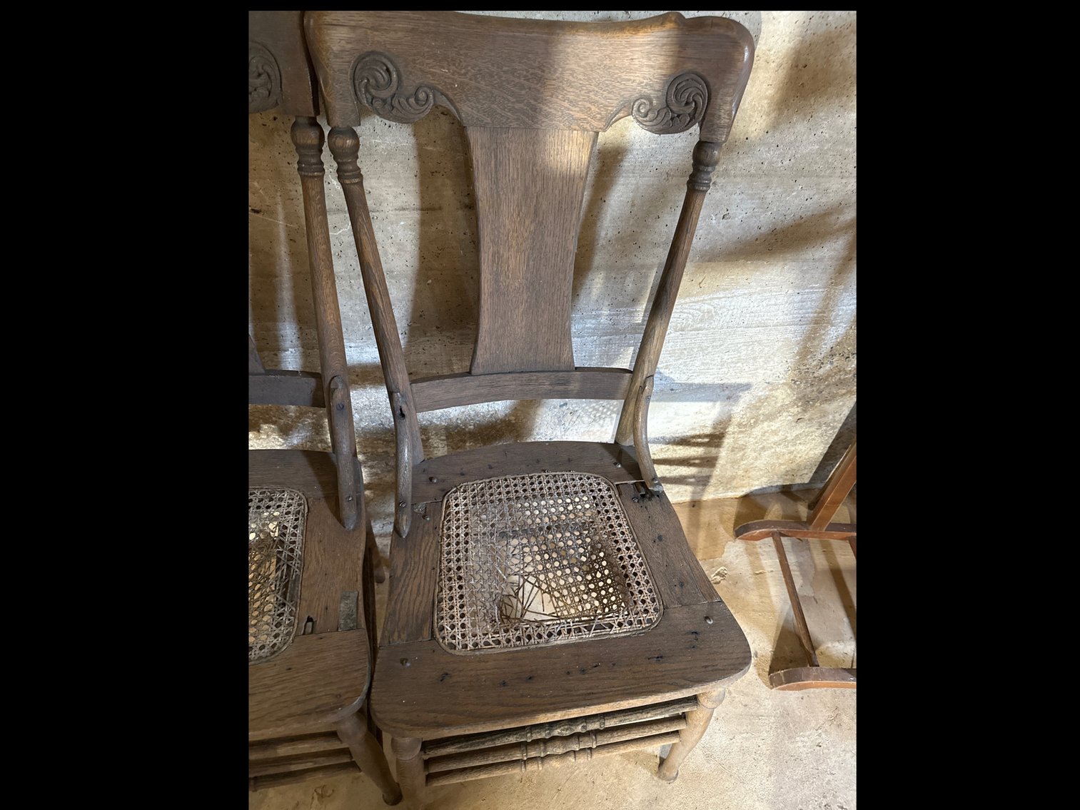 Image for Cane bottom chairs in need of repair