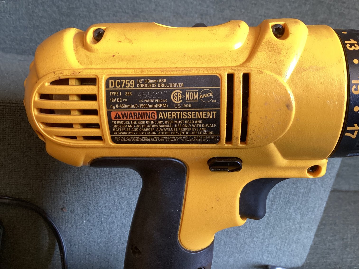 Image for DeWalt Battery Powered Drill with Charger and Adapter