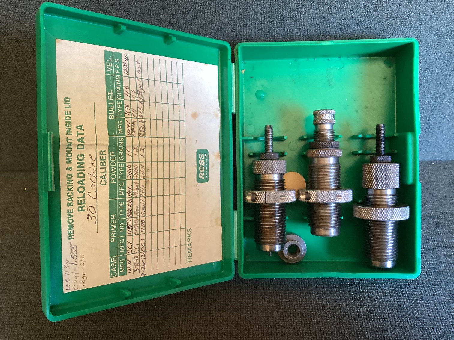 Image for RCBS 3 DIE SET 30 CARBINE RN 28