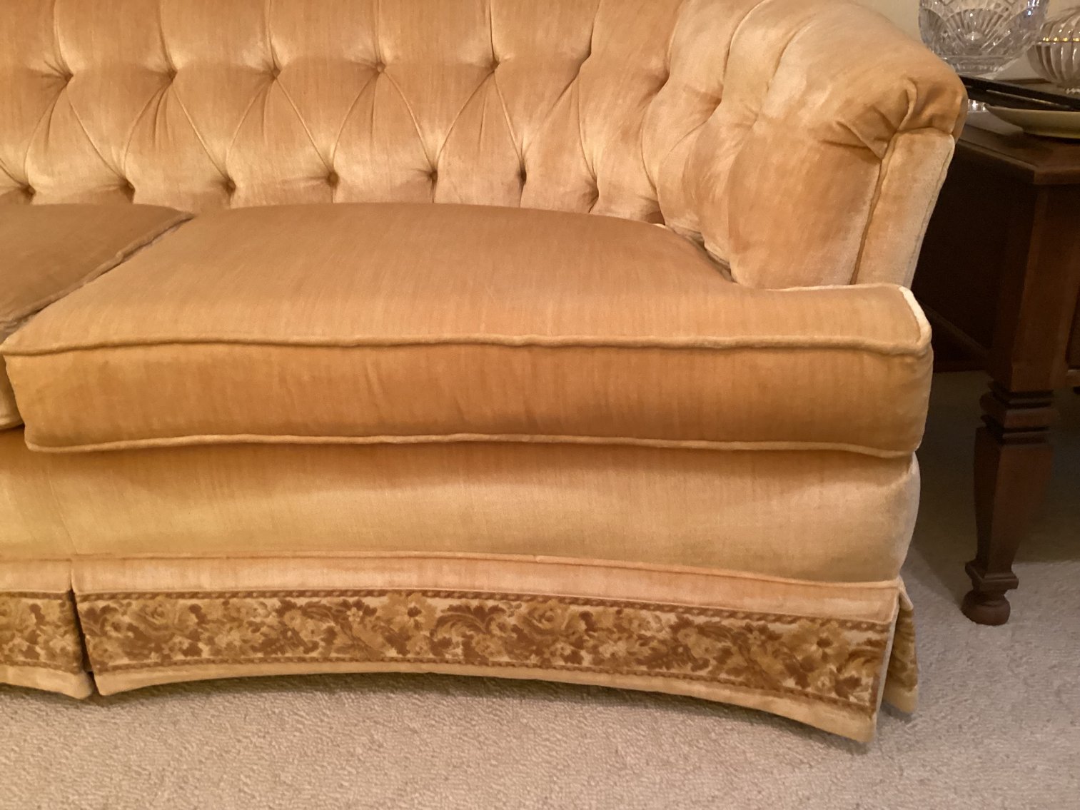 Image for Highland House MCM Gold Velvet Sofa and Chair