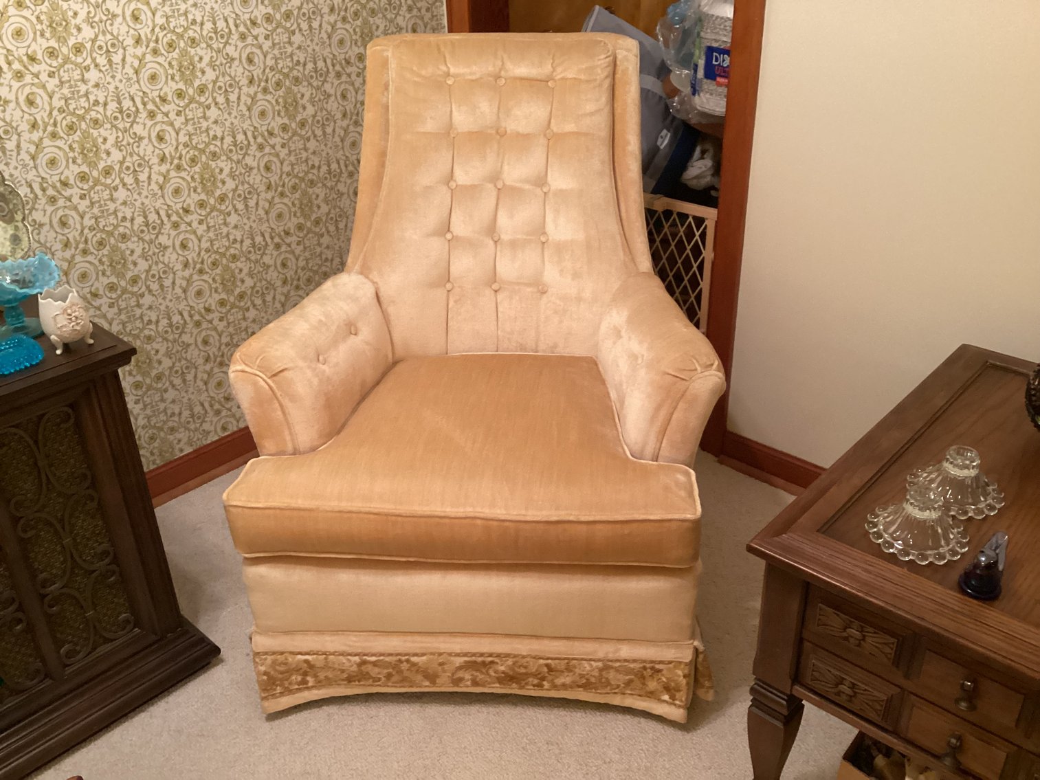 Image for Highland House MCM Gold Velvet Sofa and Chair