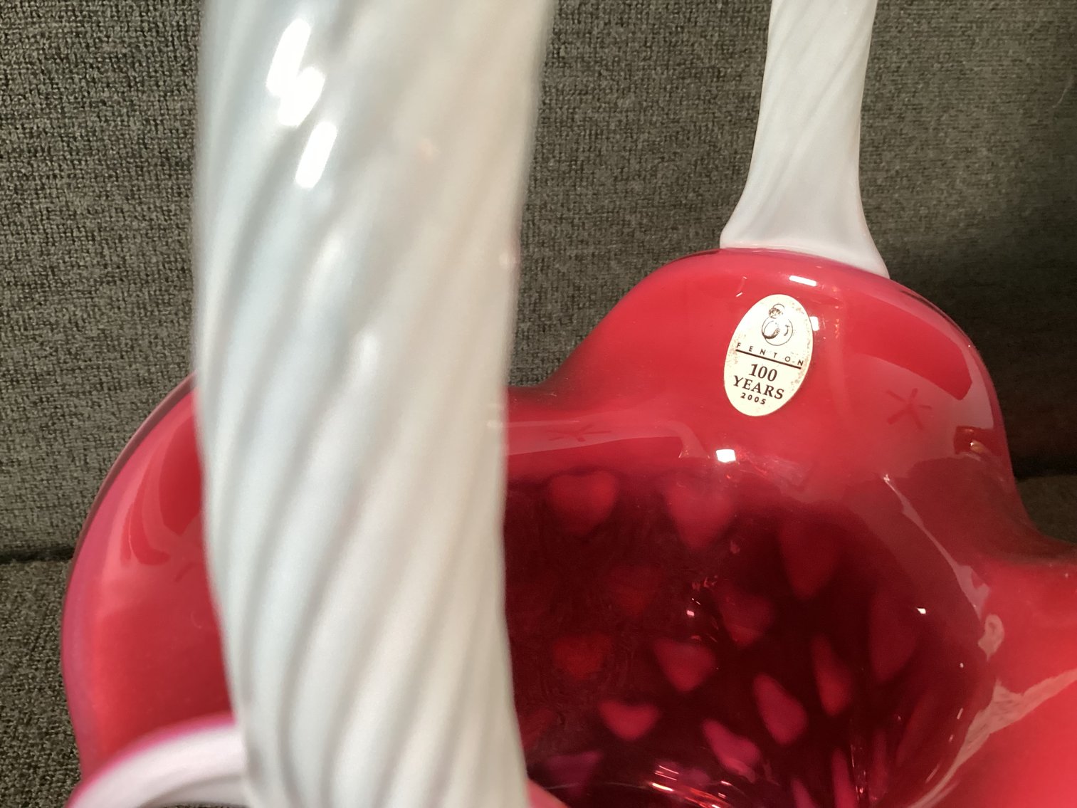 Image for Fenton Opalescent Heart Basket