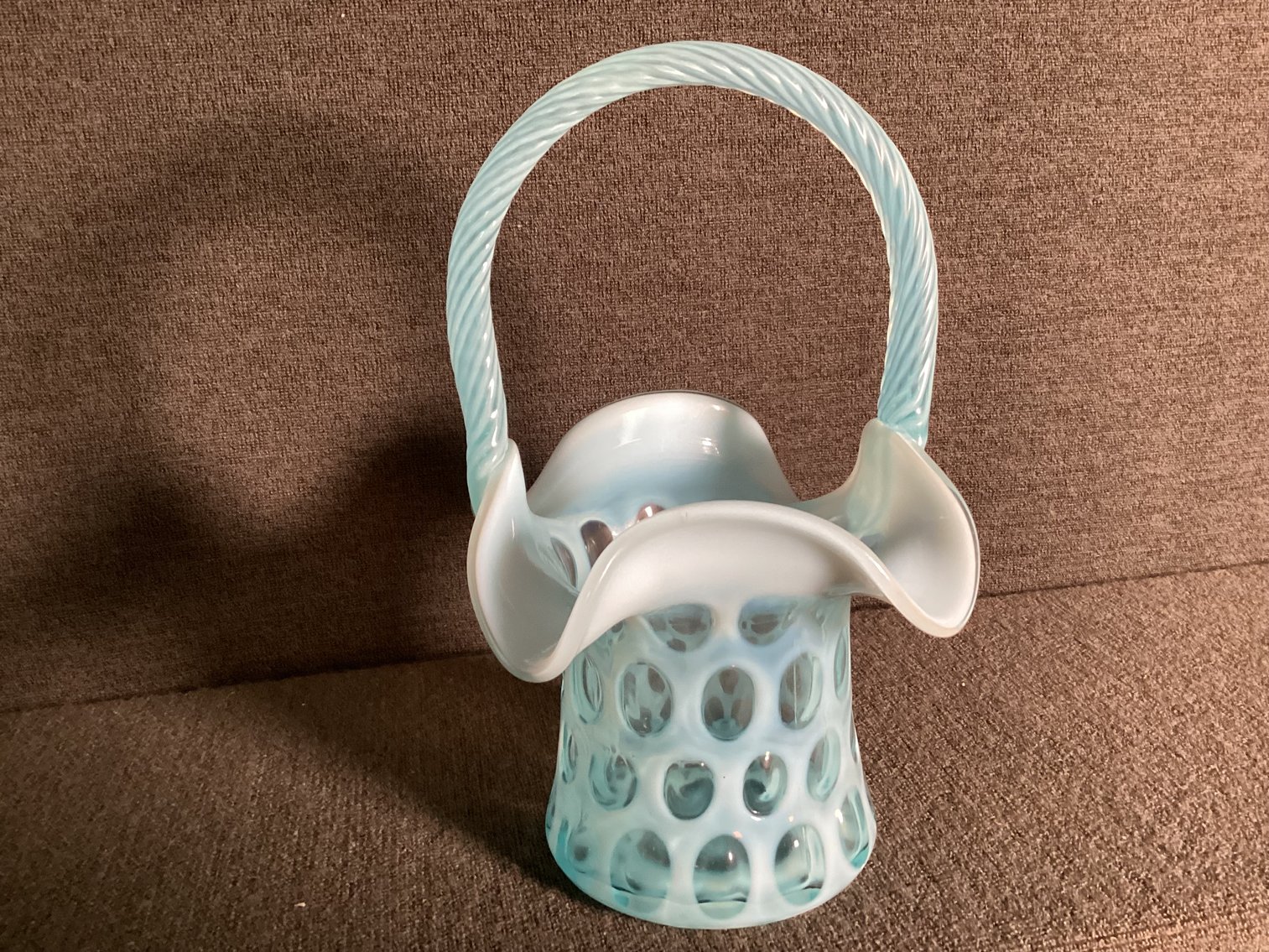 Image for Fenton Opalescent Coin Dot Basket