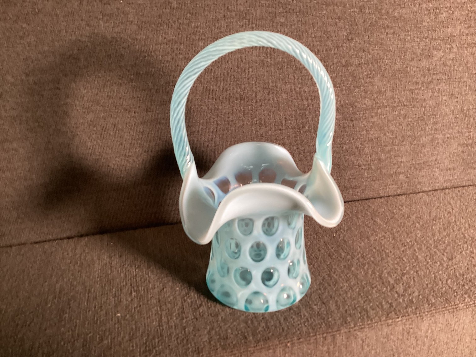 Image for Fenton Opalescent Coin Dot Basket