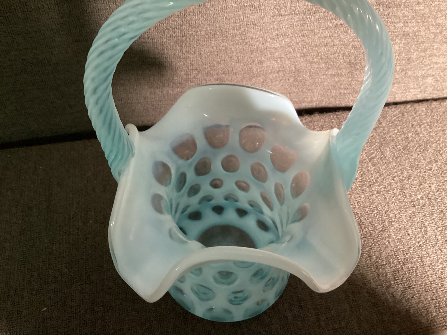 Image for Fenton Opalescent Coin Dot Basket