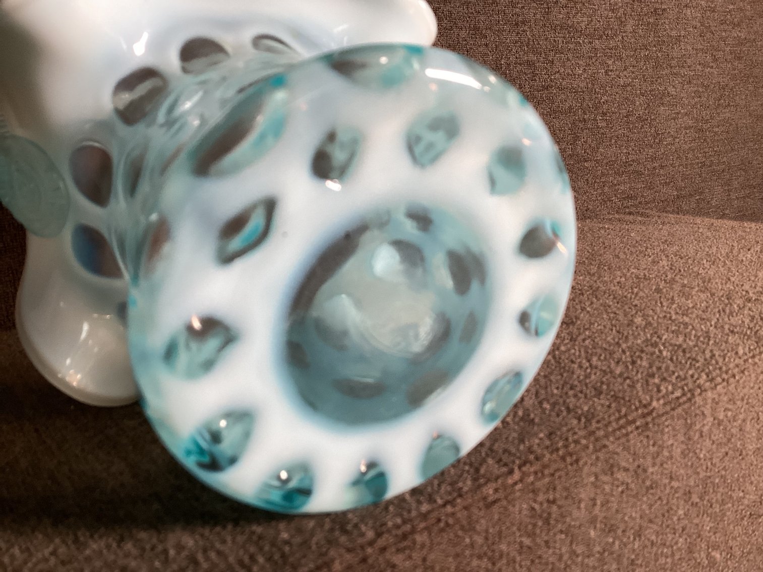 Image for Fenton Opalescent Coin Dot Basket