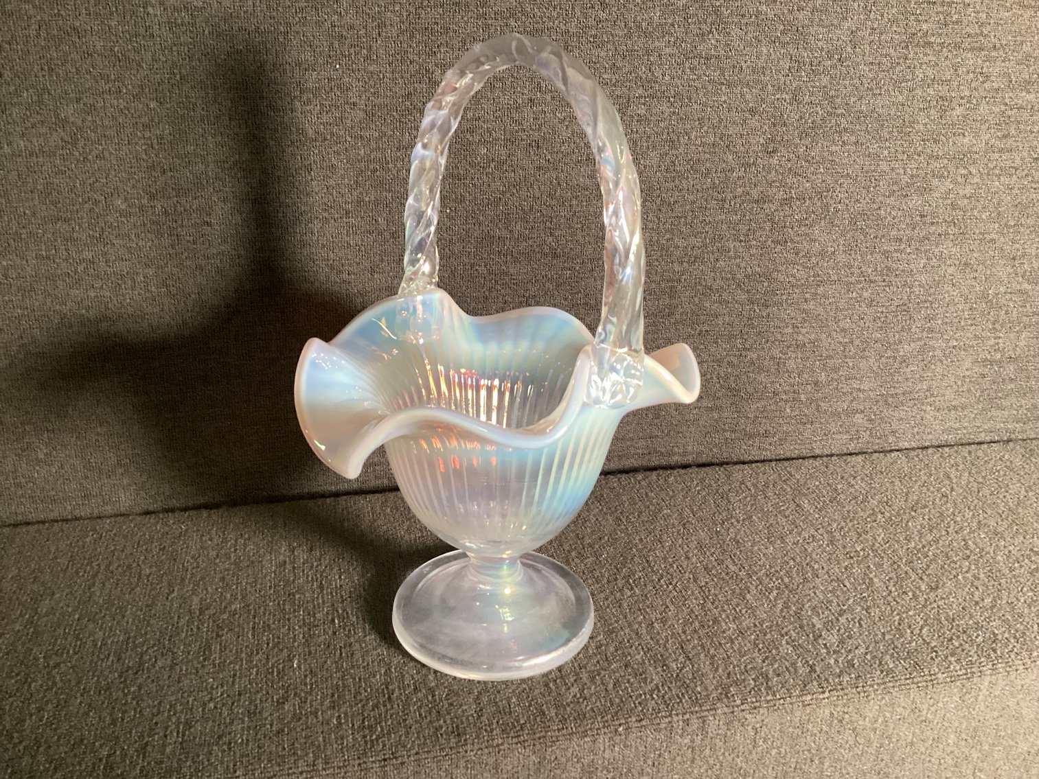 Image for Fenton Opalescent Basket in Original Box