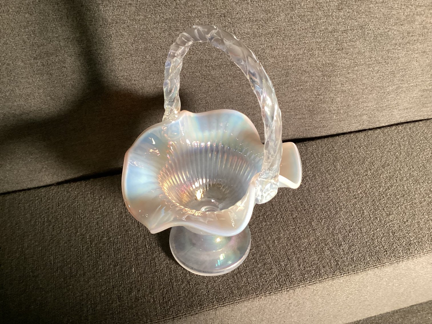 Image for Fenton Opalescent Basket in Original Box