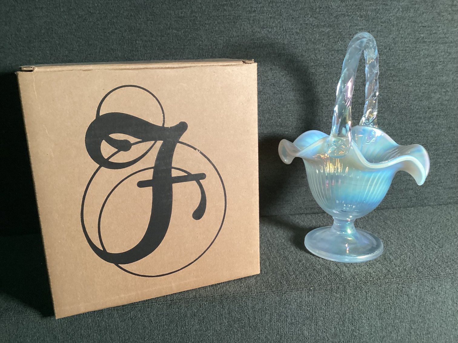 Image for Fenton Opalescent Basket in Original Box