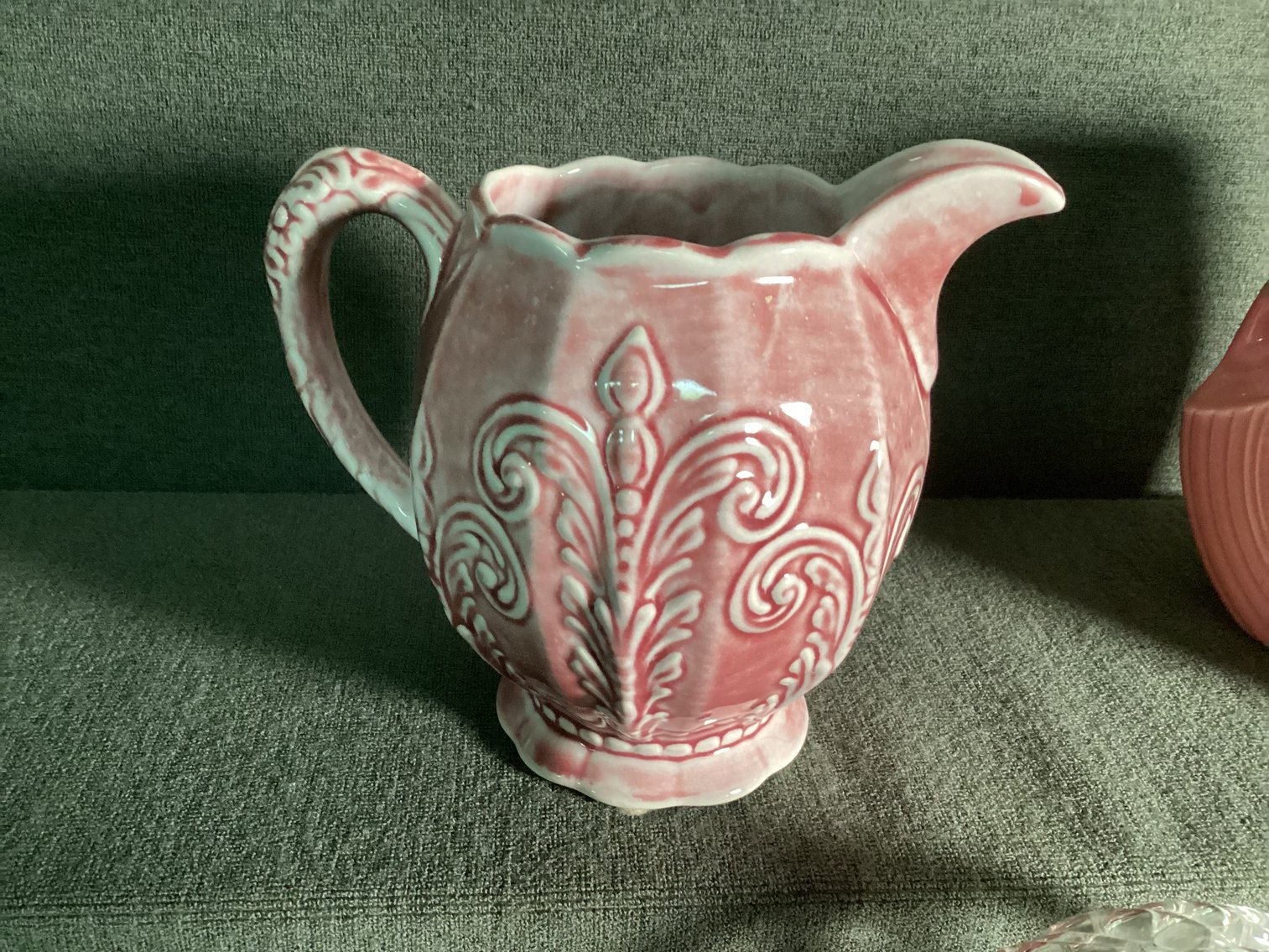 Image for Fiesta Pitcher, Threaded Glass Purse Vase & More