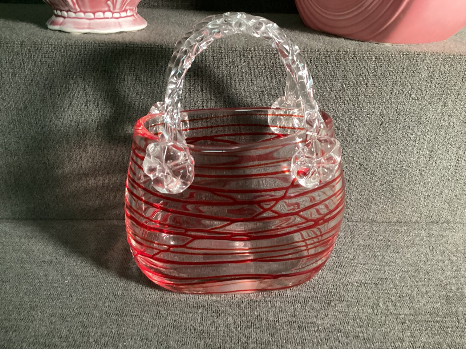 Image for Fiesta Pitcher, Threaded Glass Purse Vase & More