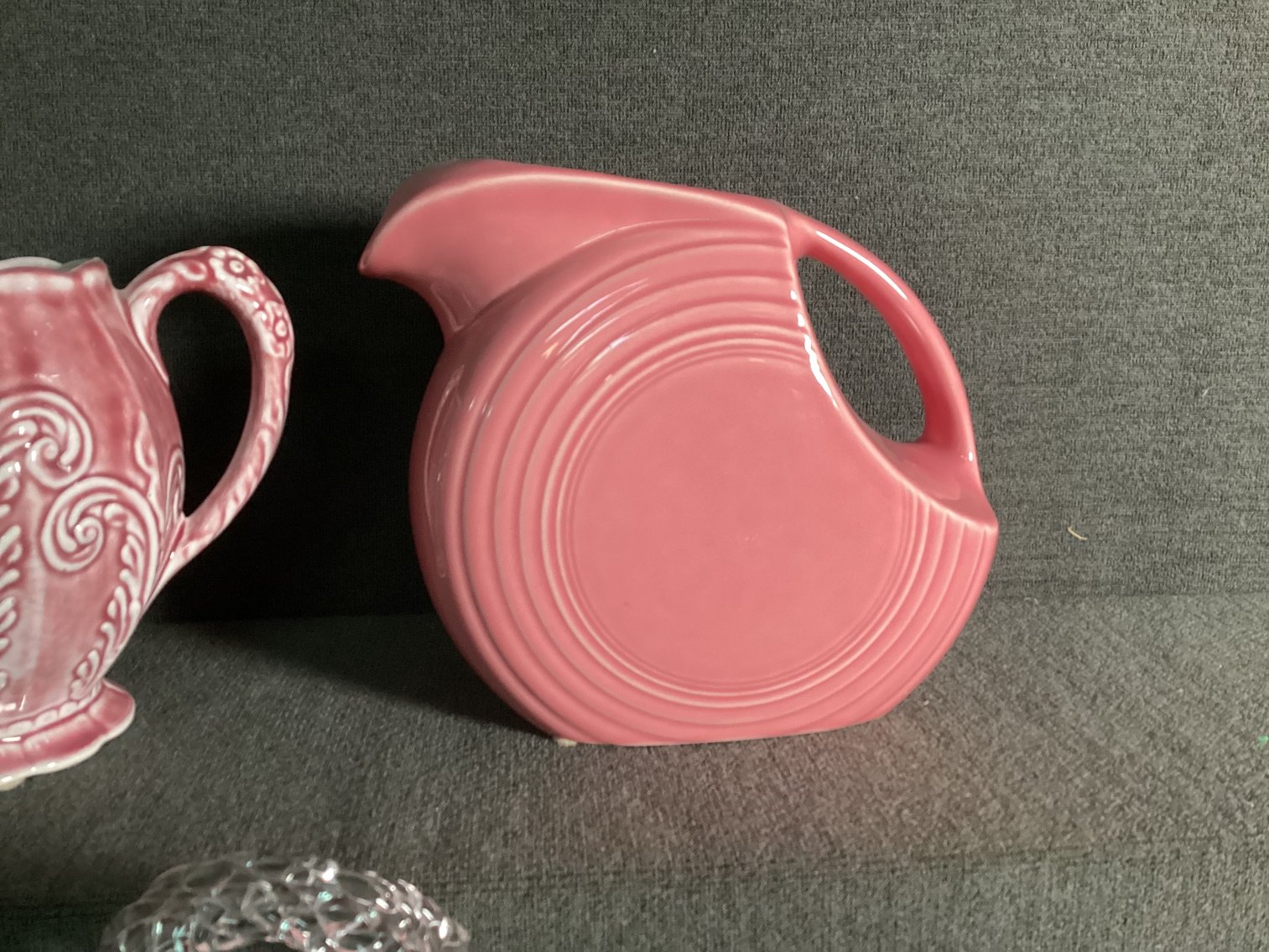 Image for Fiesta Pitcher, Threaded Glass Purse Vase & More