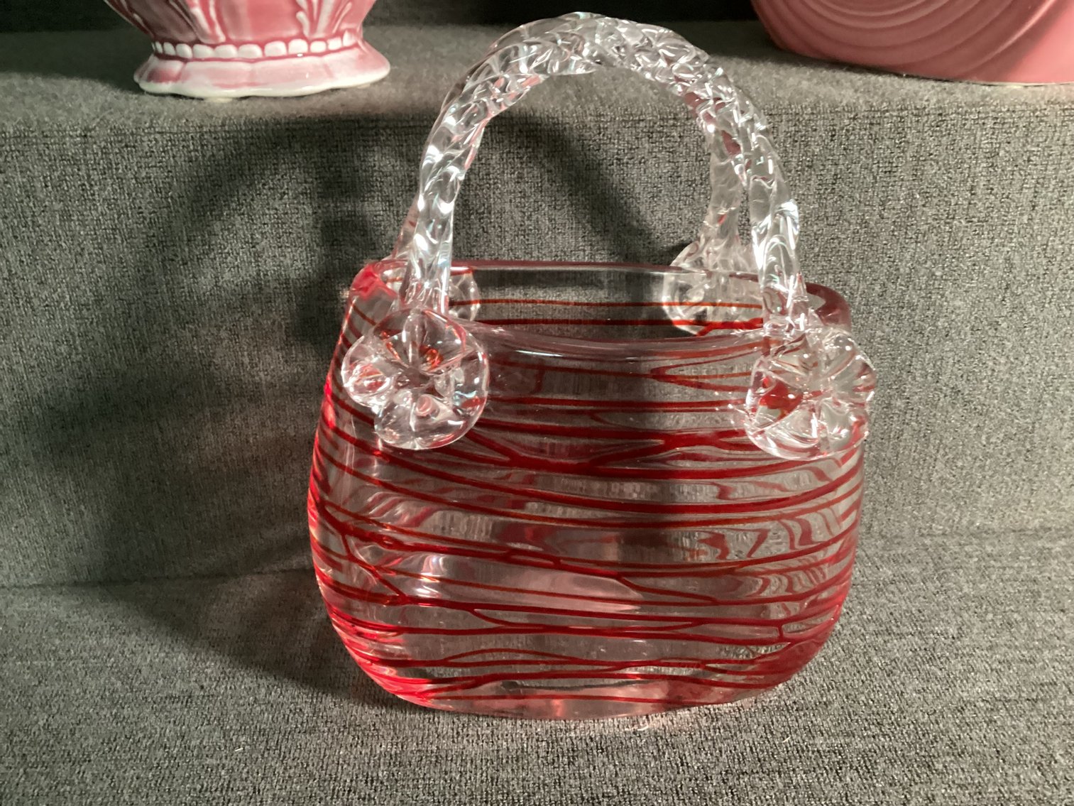 Image for Fiesta Pitcher, Threaded Glass Purse Vase & More