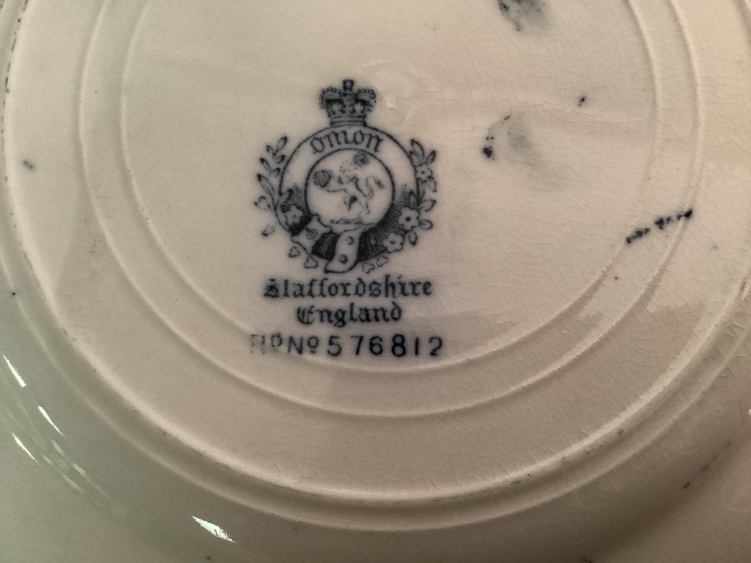 Image for Staffordshire England Blue Onion Plates