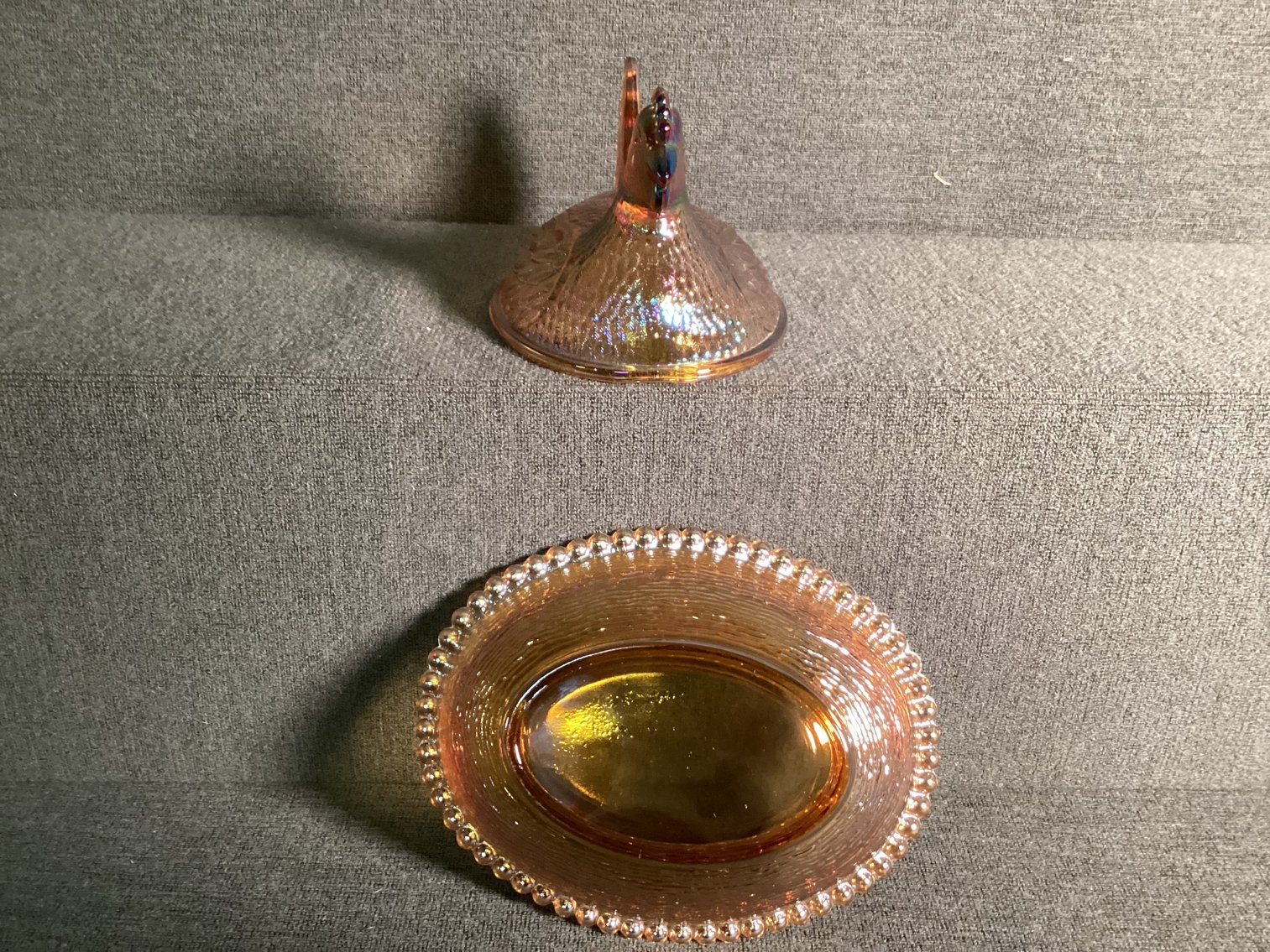 Image for Carnival Glass Hen on Nest