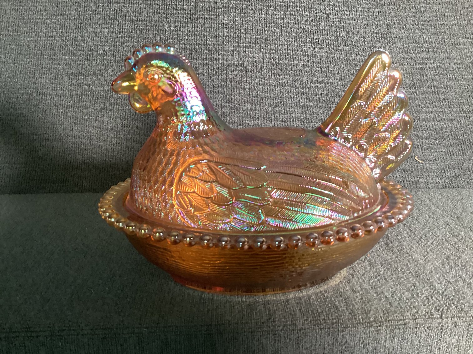 Image for Carnival Glass Hen on Nest