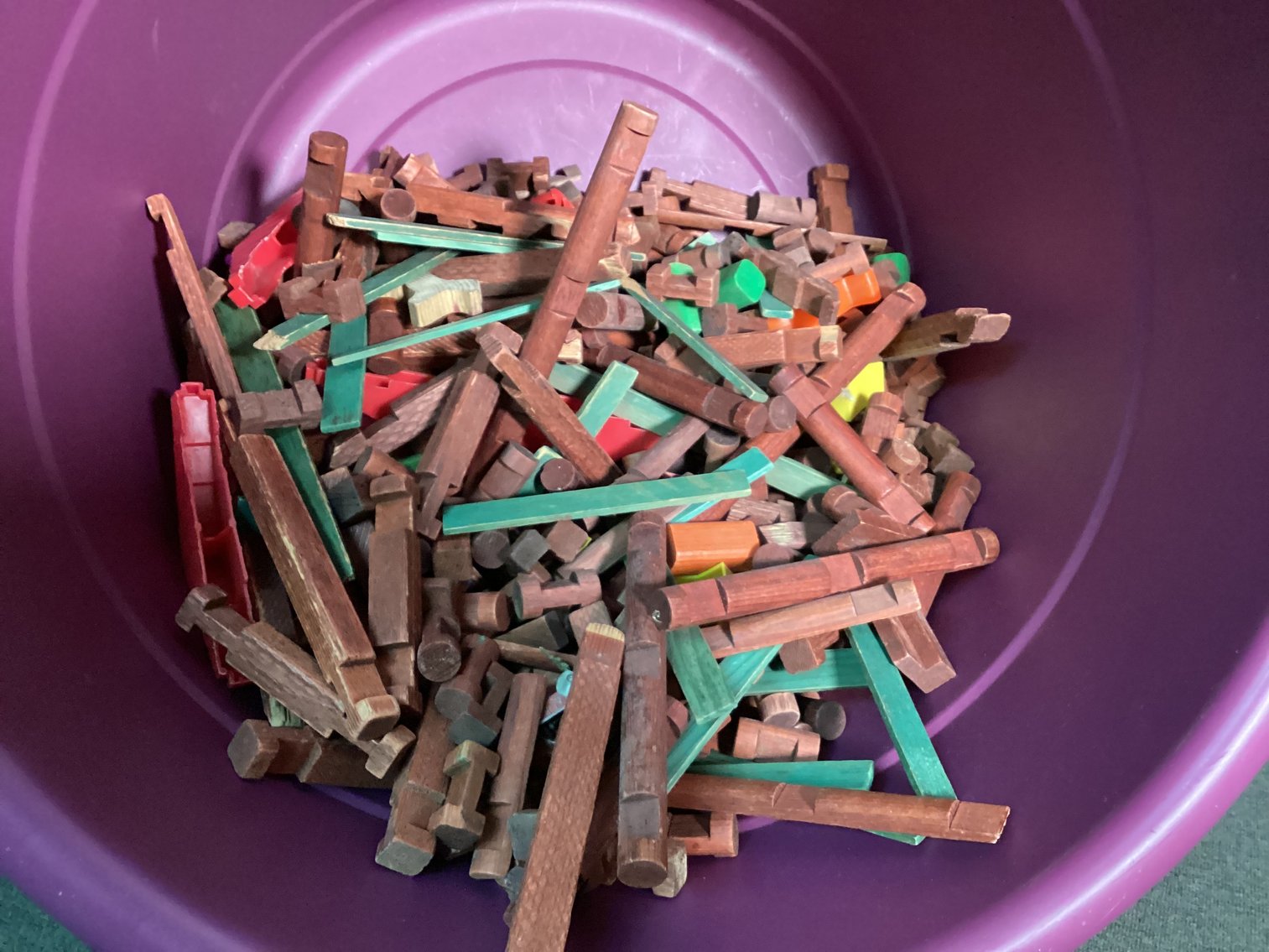Image for Tub of Wooden Lincoln Logs