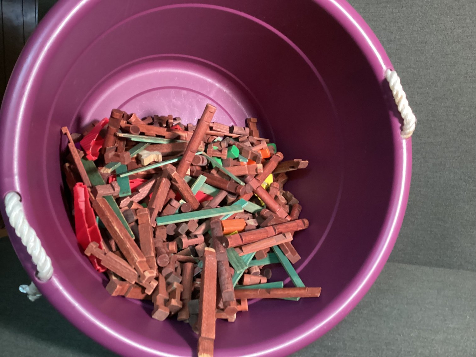 Image for Tub of Wooden Lincoln Logs