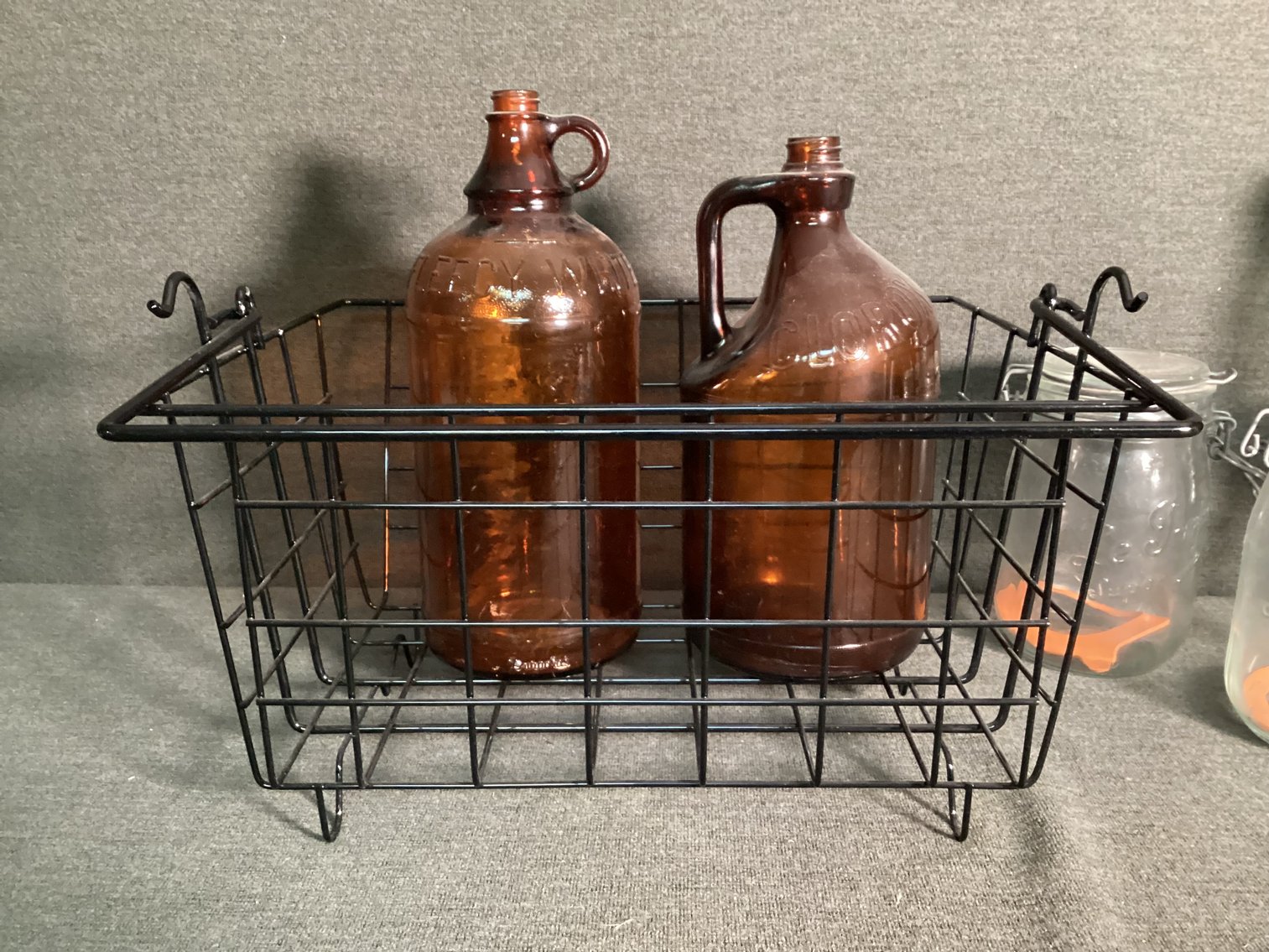 Image for Wire Basket with Vintage Jars