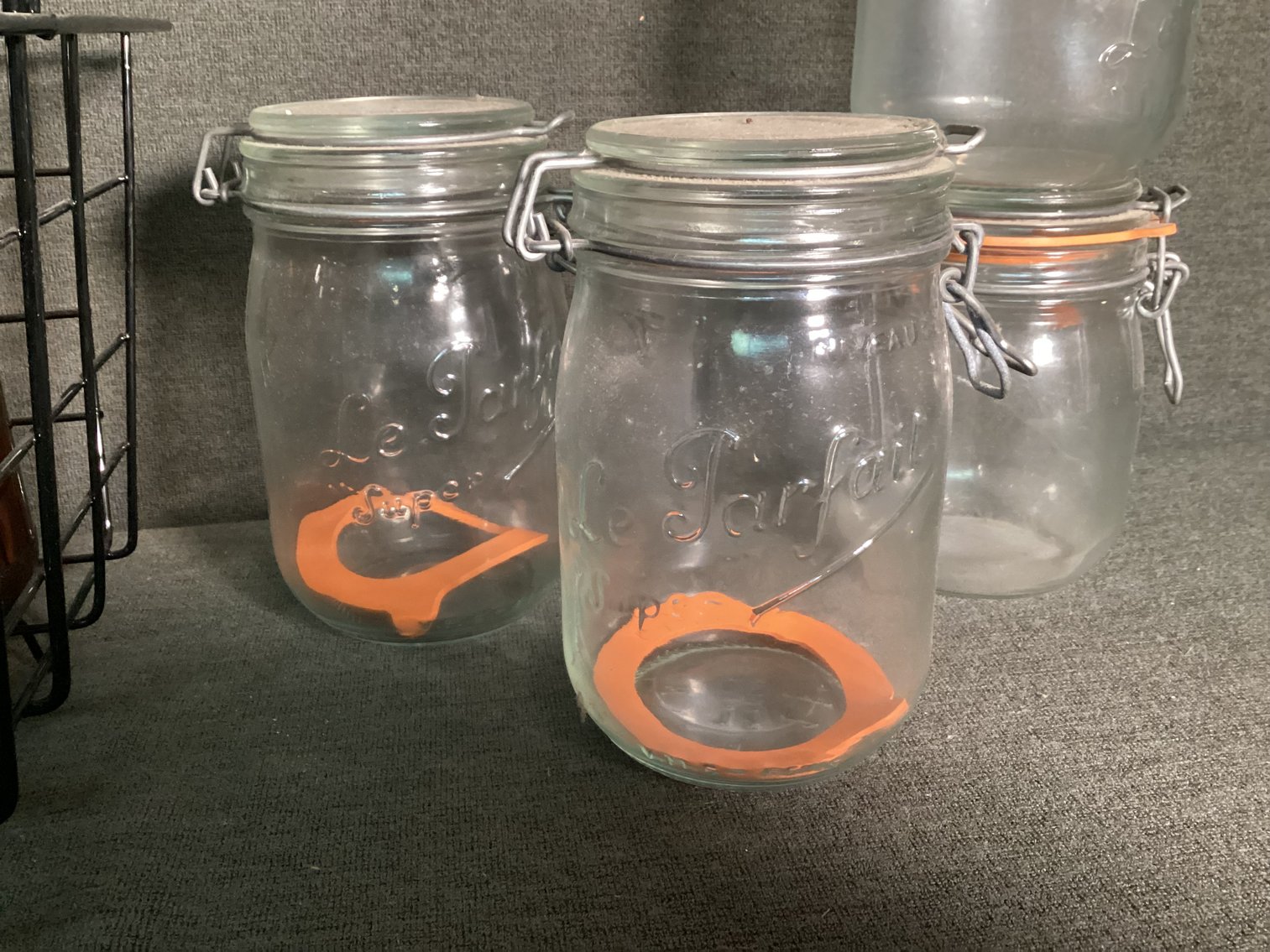 Image for Wire Basket with Vintage Jars