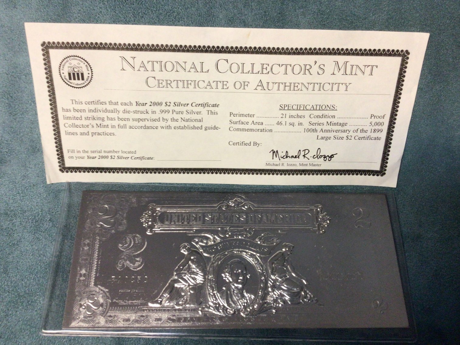 Image for Pure Silver $2 Silver Certificate