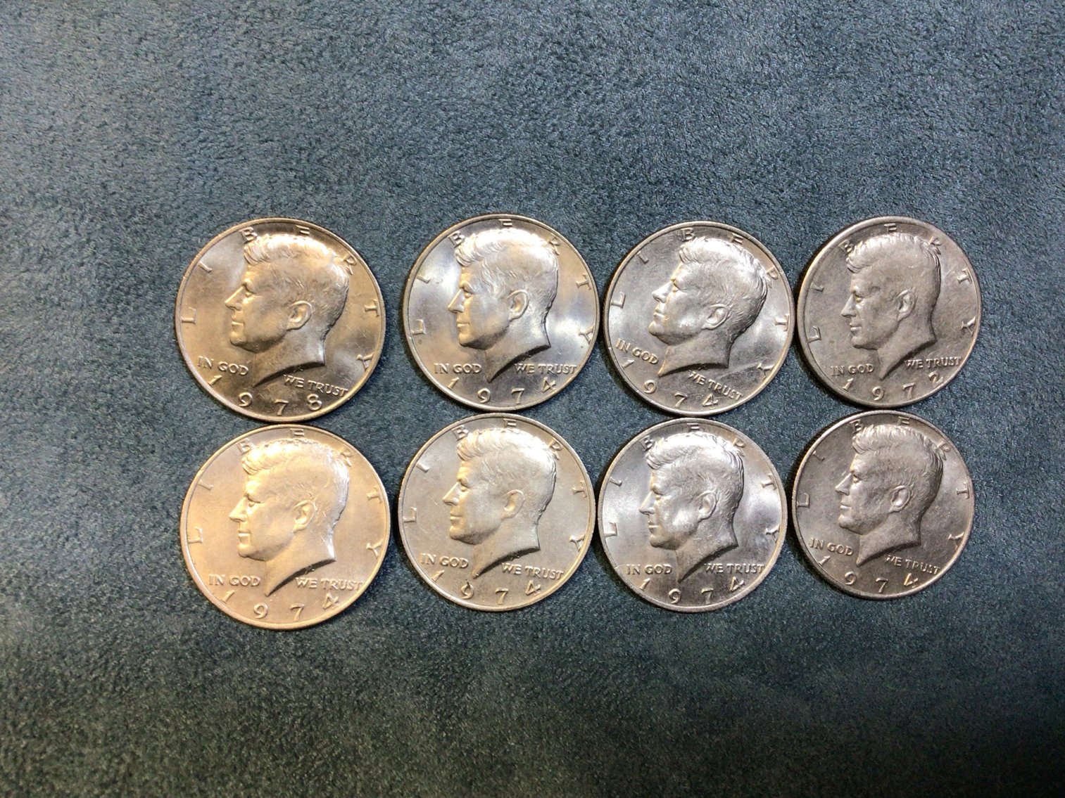 Image for Eight Kennedy Half Dollars, 1974