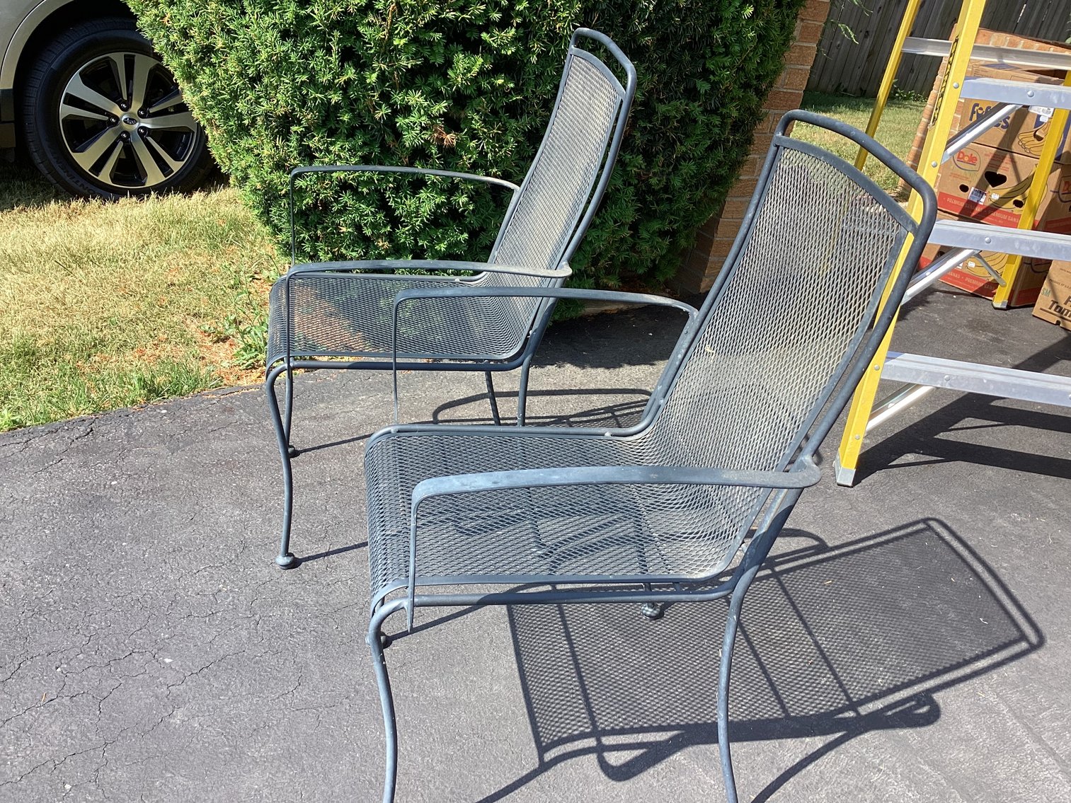 Image for Iron Mesh Porch Chairs - Pair