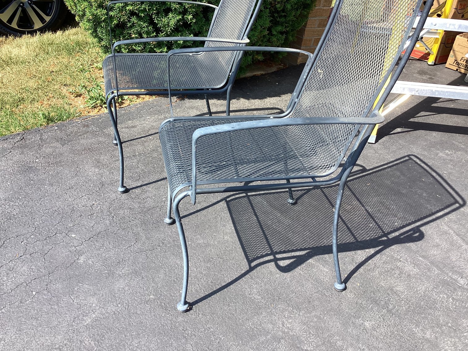 Image for Iron Mesh Porch Chairs - Pair