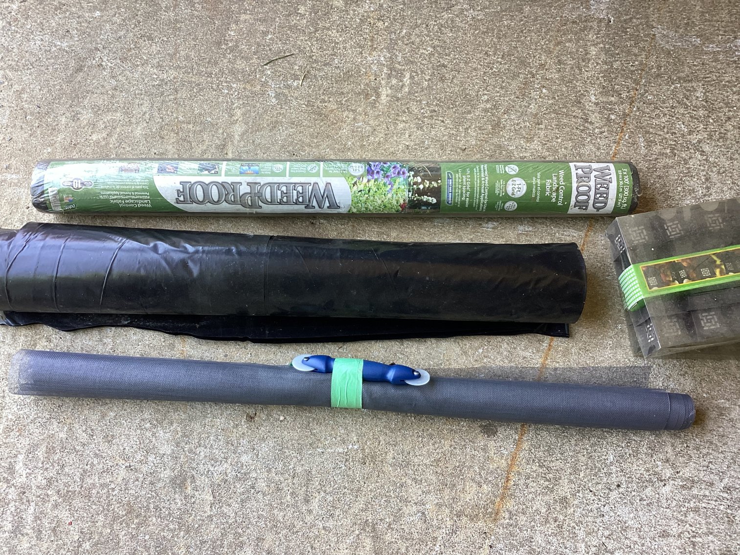 Image for Weed barrier, Plastic Sheeting, Screen and Patio Lights