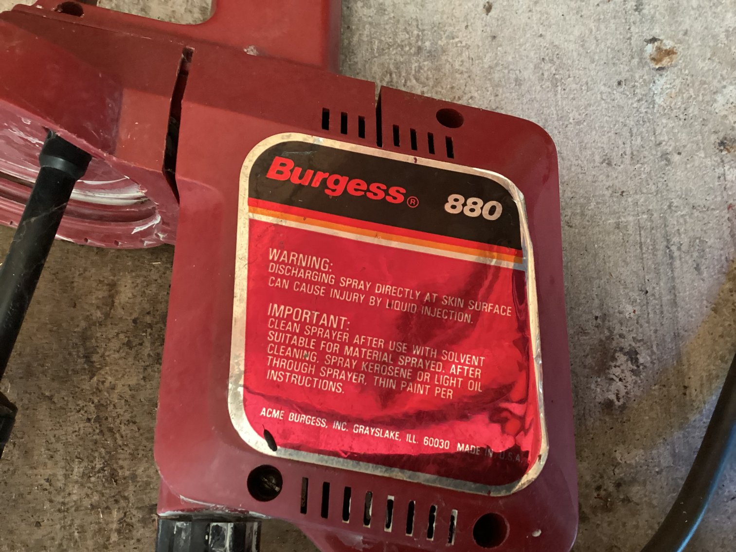 Image for Burgess 880 Paint Sprayer