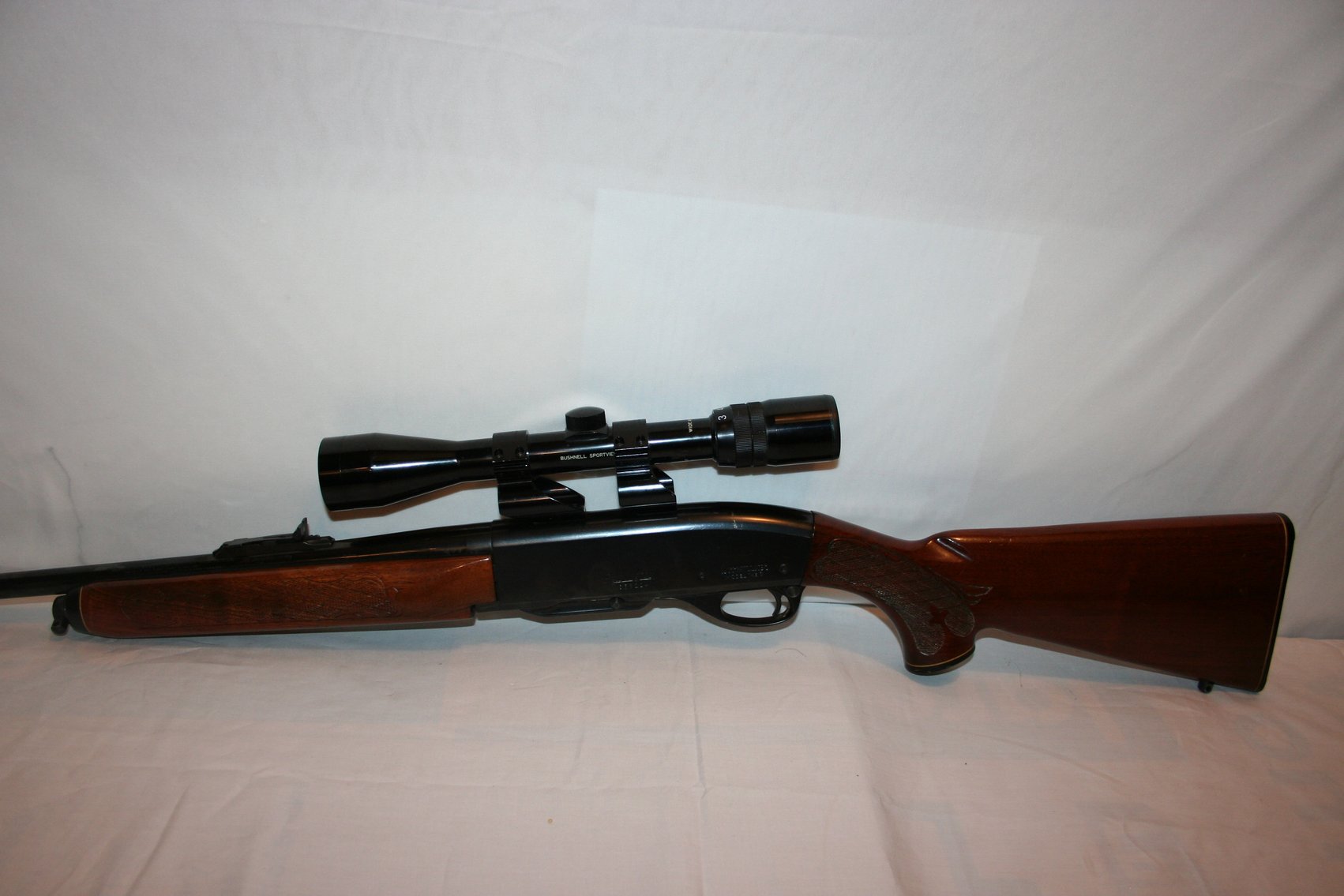 Image for Remington Woodmater Model 742 - 30-06 Springfield Automatic - Bushnel 3X9X38 Sportview Scope with Peep Sights - Walnut Stock #366224