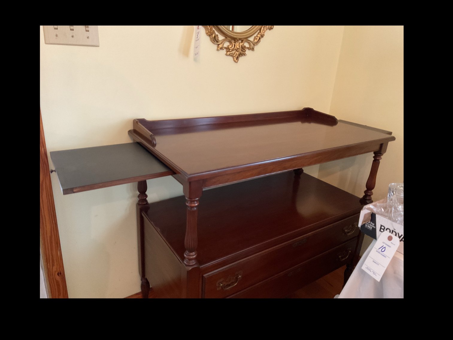 Image for Mahogany 2 drawer Sheraton type server with 2 slides 40” L x20 D x 36” H