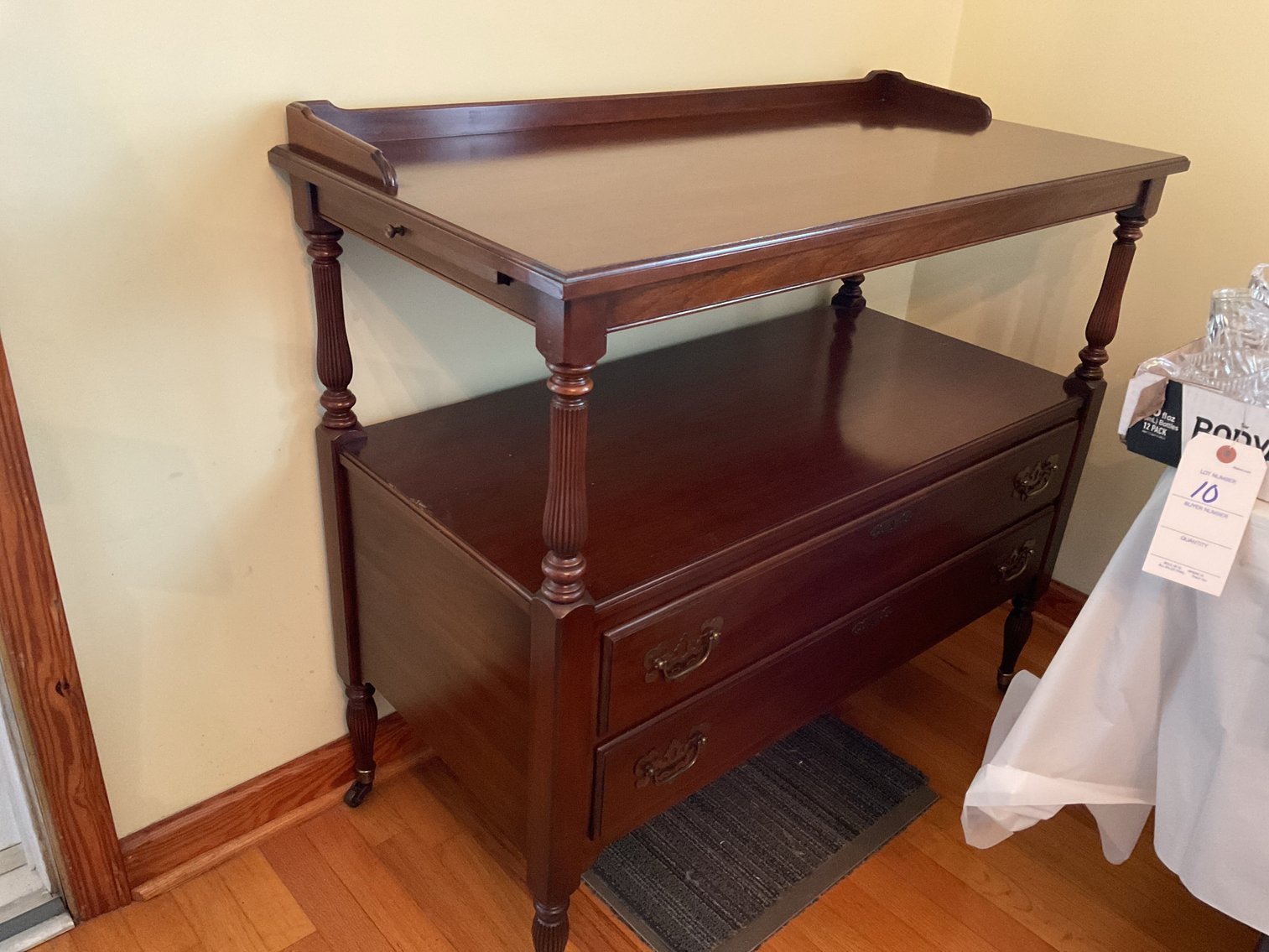 Image for Mahogany 2 drawer Sheraton type server with 2 slides 40” L x20 D x 36” H