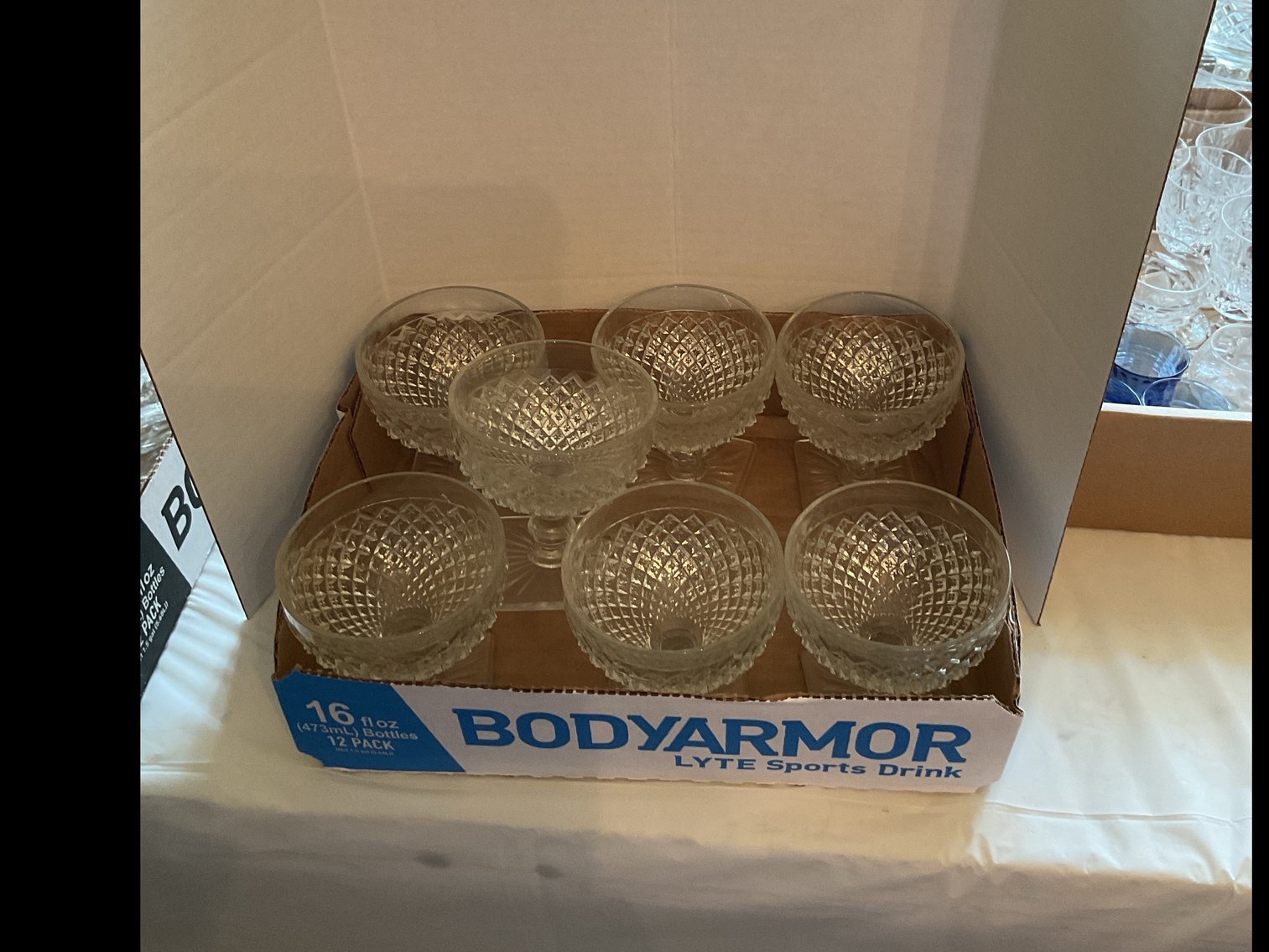 Image for Vintage Anchor Hocking Clear Miss America Champagne/Sherbert