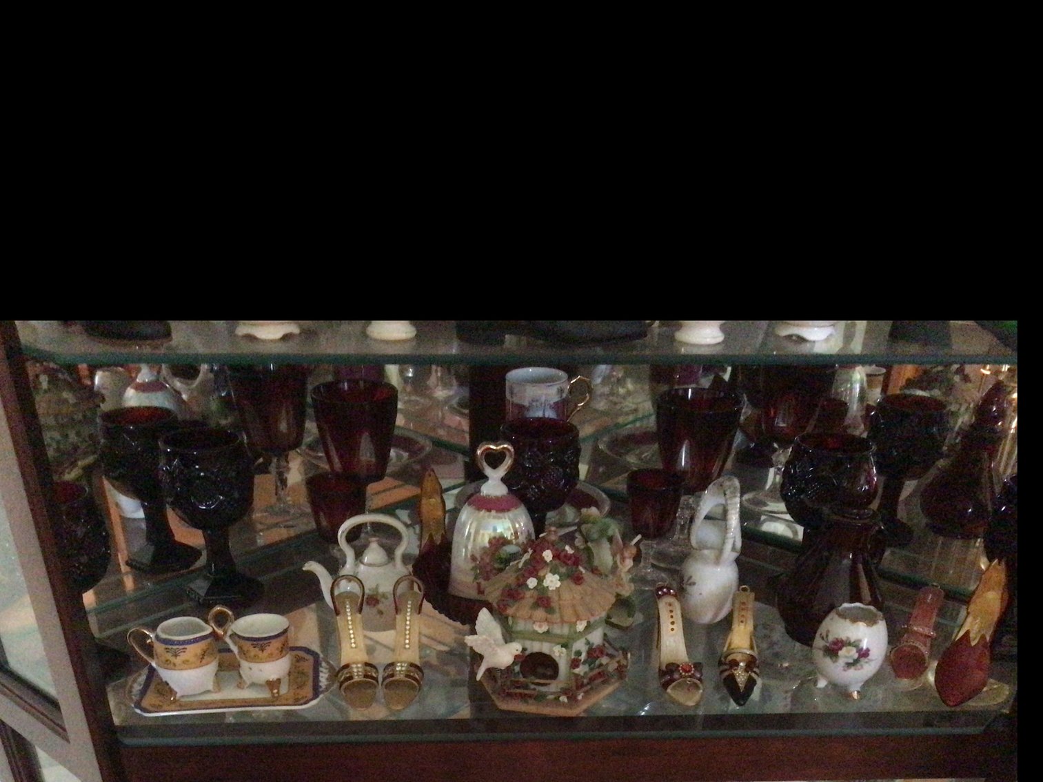 Image for Miniature china and Ruby Red glassware