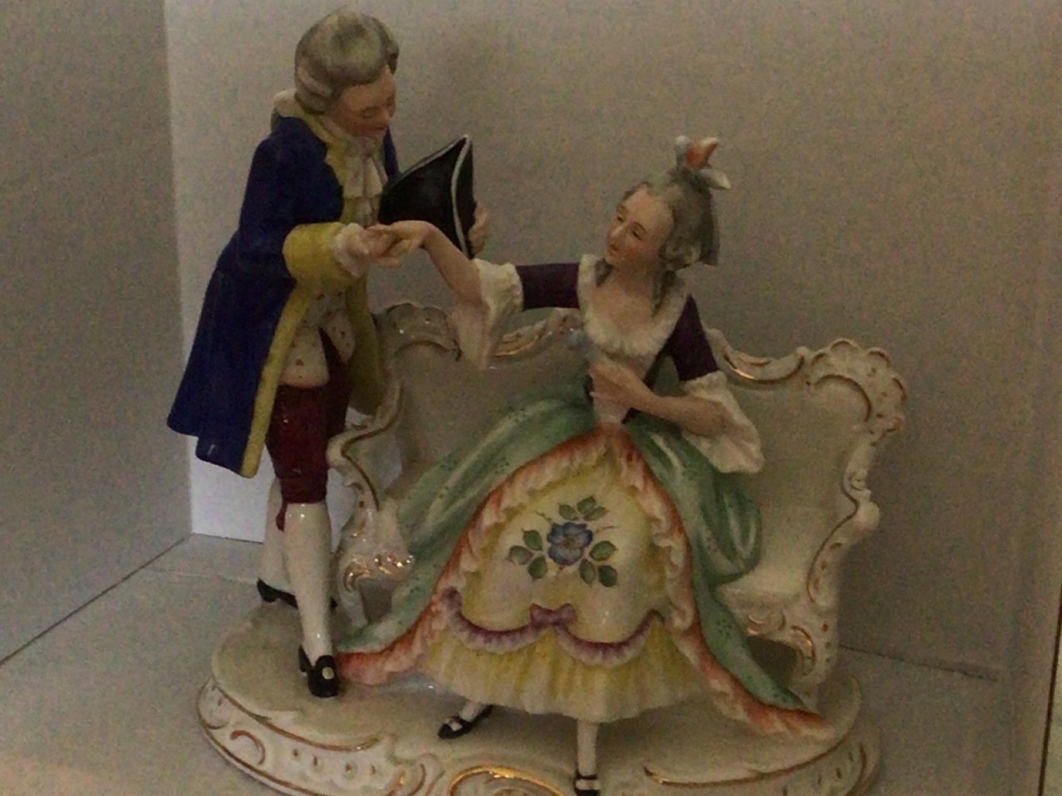 Image for Kunstporzellan 8 “ figurine courting couple1920 Era