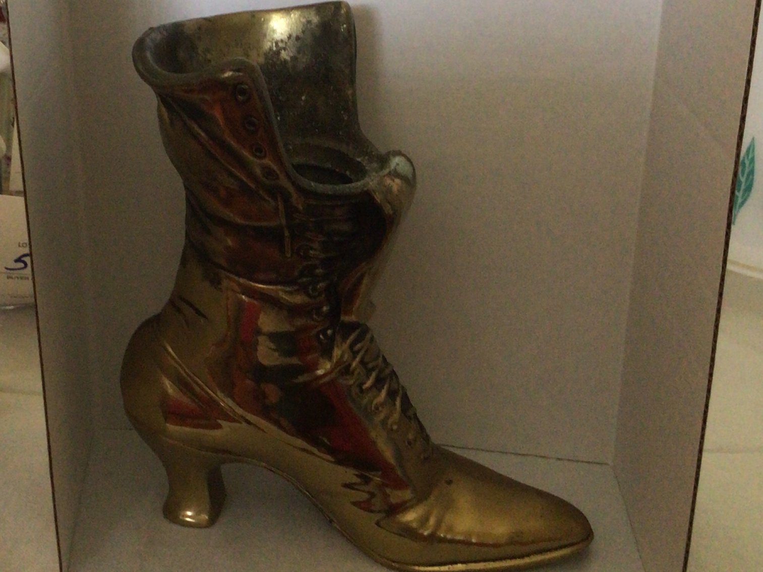 Image for Large decorative metal shoe 9.5 “high