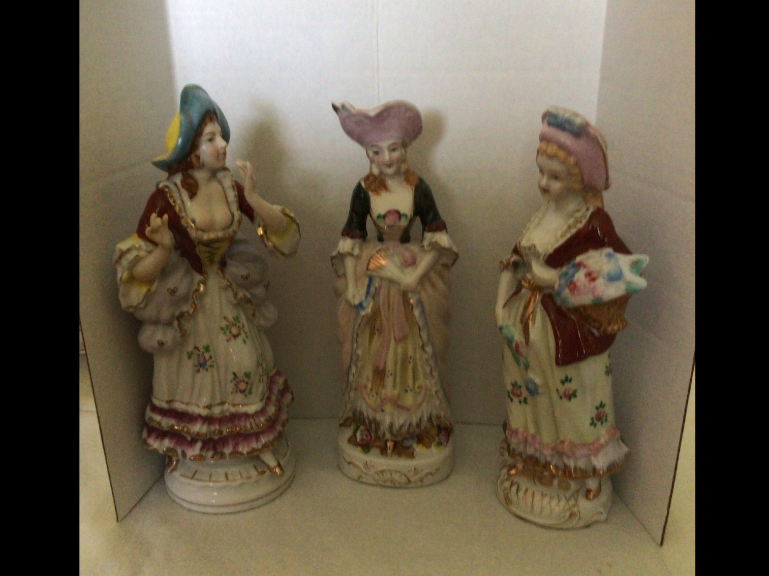 Image for 3 Vintage 10 “china figurines