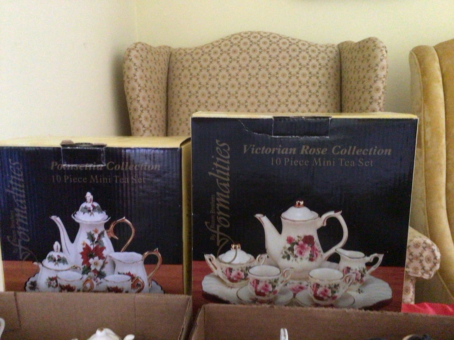 Image for 2-10 piece Victorian Rose miniature tea sets