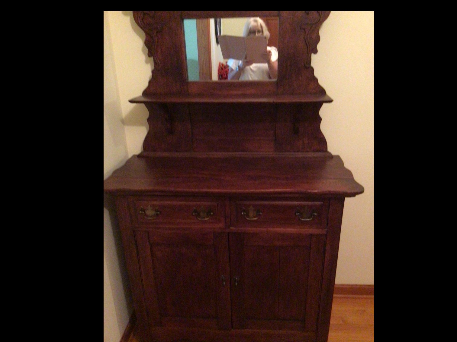 Image for Oak Sideboard with Mirror ( circa 1900 )