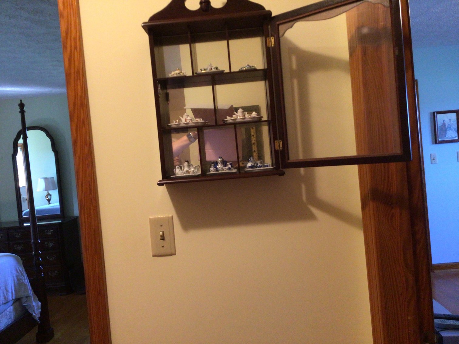 Image for Beautiful display cabinet and miniature tea sets