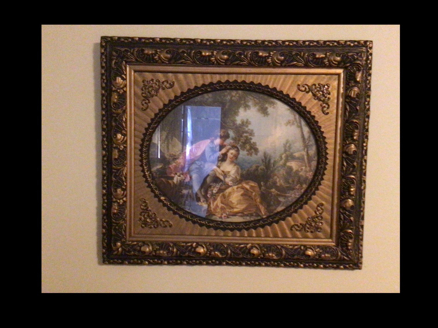 Image for 29” x 25 “  Framed Print ( very ornate antique )