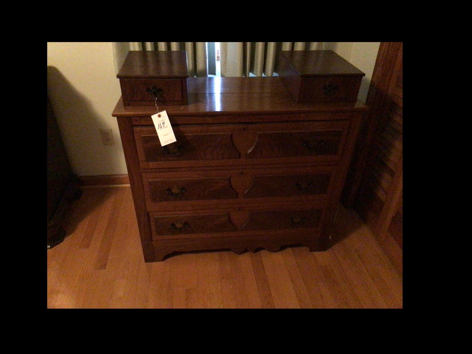 Image for Antique 19th Century Pine 3 drawer dresser with 2 small drawers on top by Chairish