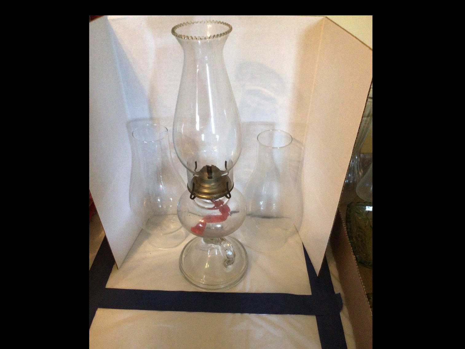 Image for Oil lamp with extra chimneys