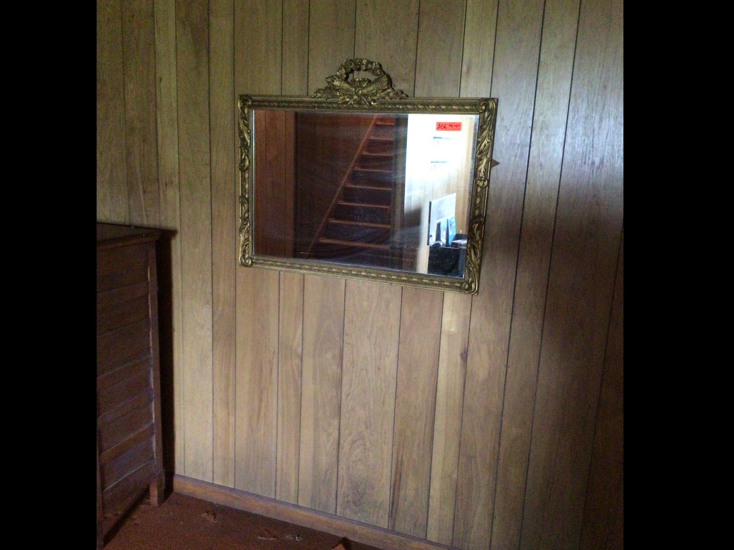 Image for Ornate gold leaf mirror 38 “x 26”