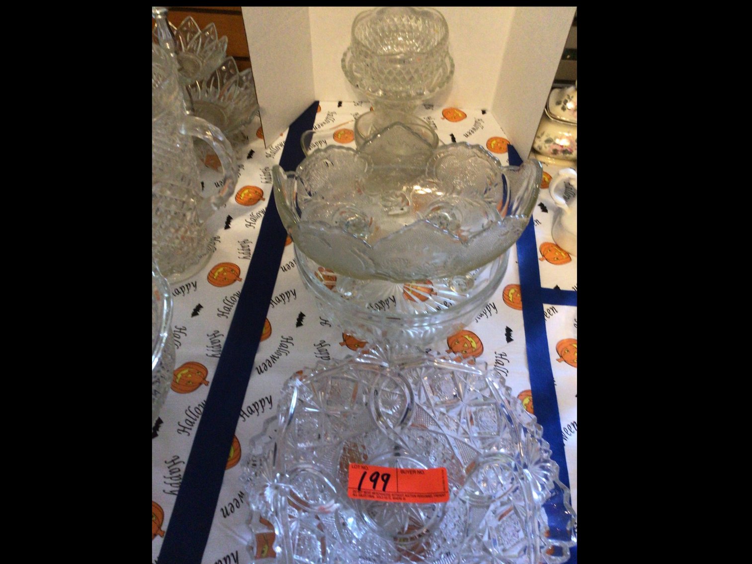 Image for Assortment of pressed glass bowls